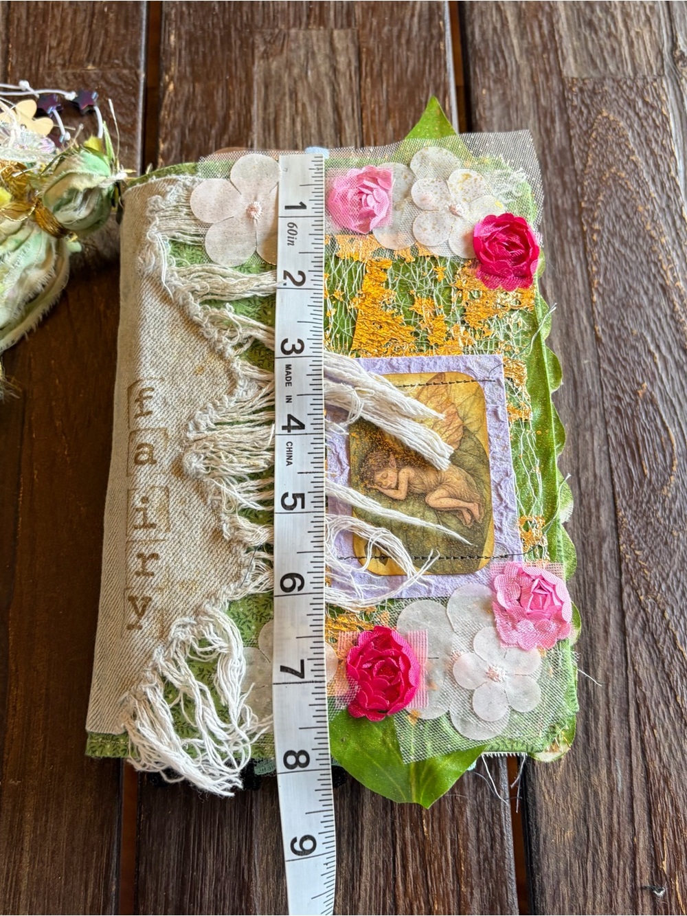 Fairy Junk Journal Gold Floral Denim Boho Grungy Decorated 3 Sig Softcover - Picture 6 of 16